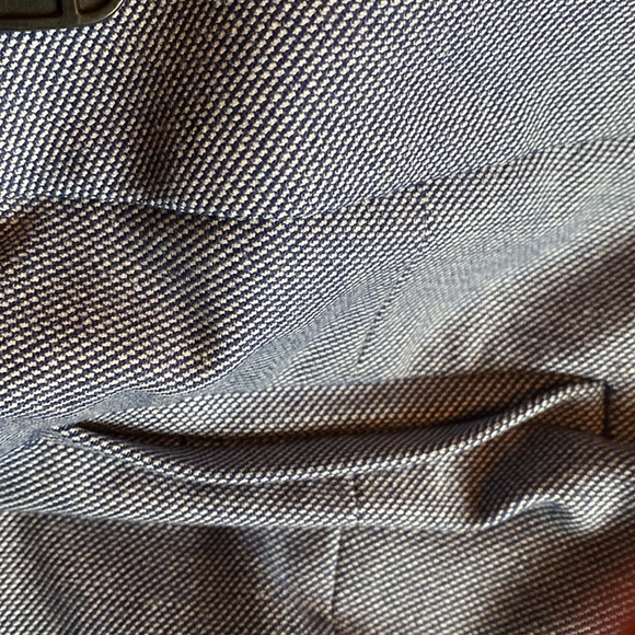 Loft Marisa High Waist Pants Blue Chevron Herringbone Pattern SZ 14 Business - Picture 11 of 15